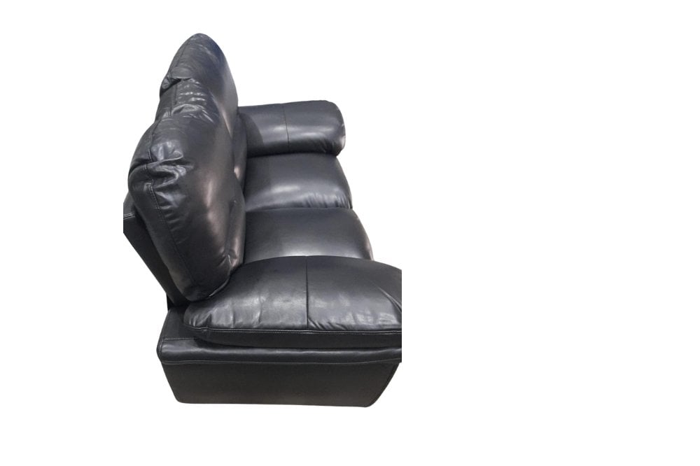 Outlet Verona Black Leather 2 Seater Sofa