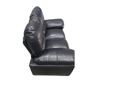 Outlet Verona Black Leather 2 Seater Sofa