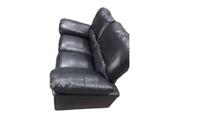 Outlet Verona Black Leather 2 Seater Sofa