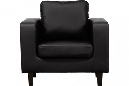 Outlet Box Black Leather Armchair