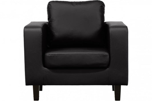 Outlet Box Black Leather Armchair