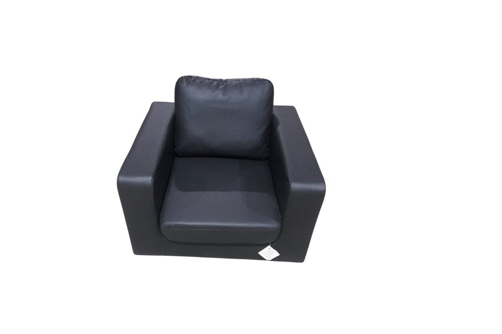 Outlet Box Black Leather Armchair
