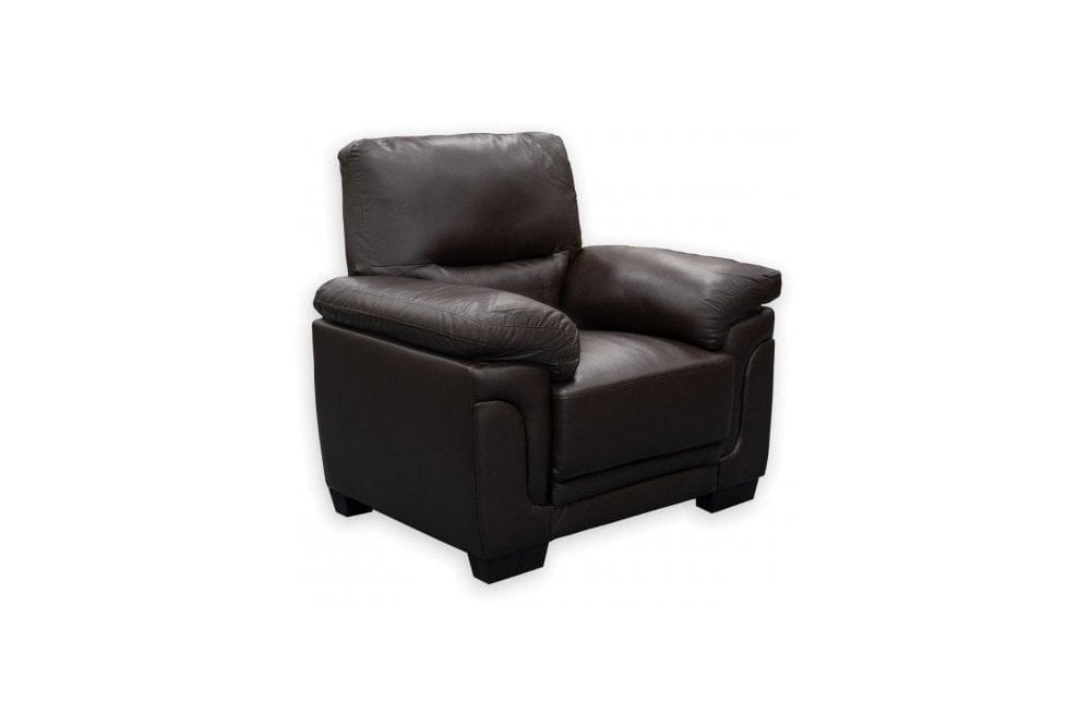 Outlet Kansas Brown Leather Modern Armchair