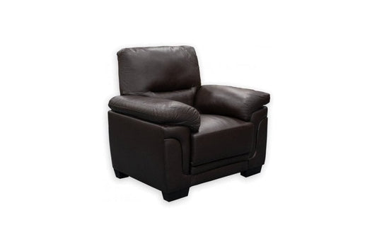 Outlet Kansas Brown Leather Modern Armchair