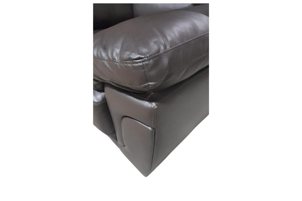 Outlet Kansas Brown Leather Modern Armchair