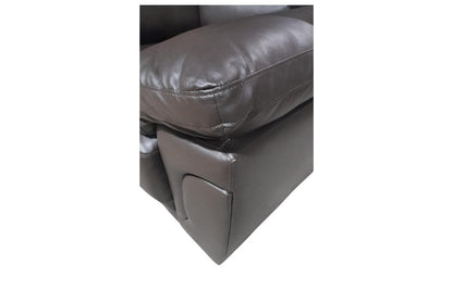 Outlet Kansas Brown Leather Modern Armchair