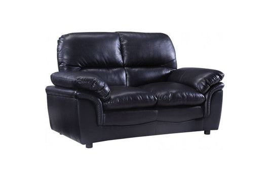 Outlet Verona Black Leather 2 Seater Sofa