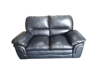 Outlet Verona Black Leather 2 Seater Sofa