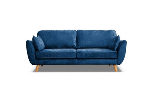 Outlet Connection Zinc Blue Fabric 3 Seater Sofa