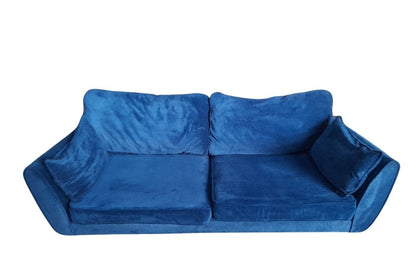 Outlet Connection Zinc Blue Fabric 3 Seater Sofa