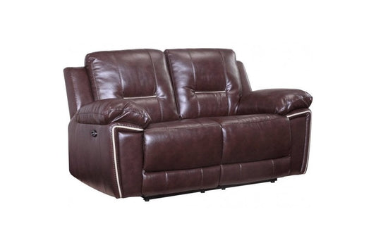 outlet henry brown and cream 2 seater leather electric recliner