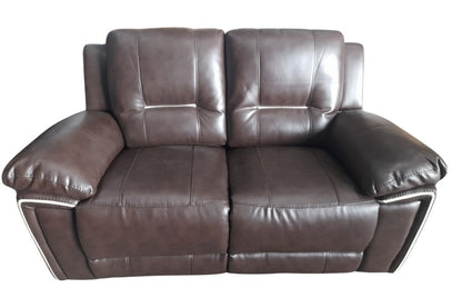 outlet henry brown and cream 2 seater leather electric recliner