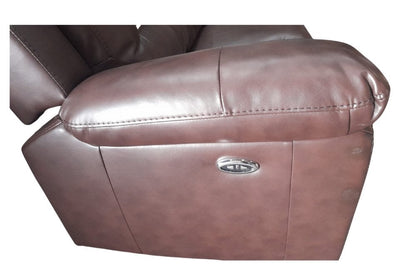 outlet henry brown and cream 2 seater leather electric recliner