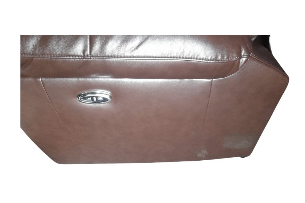 outlet henry brown and cream 2 seater leather electric recliner