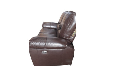 outlet henry brown and cream 2 seater leather electric recliner