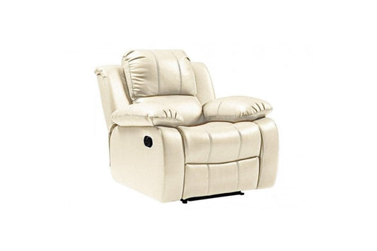 Outlet Valencia Cream Leather Recliner Armchair