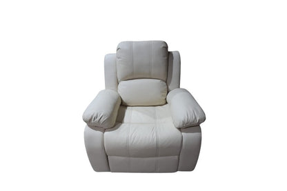 Outlet Valencia Cream Leather Recliner Armchair