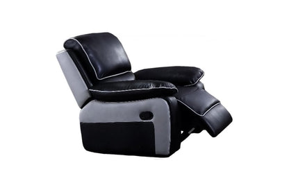 Outlet Holden Leather Black & Grey Recliner Armchair