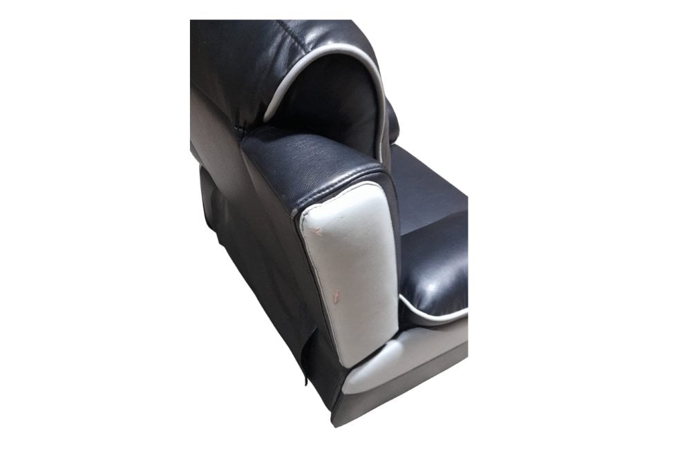 Outlet Holden Leather Black & Grey Recliner Armchair