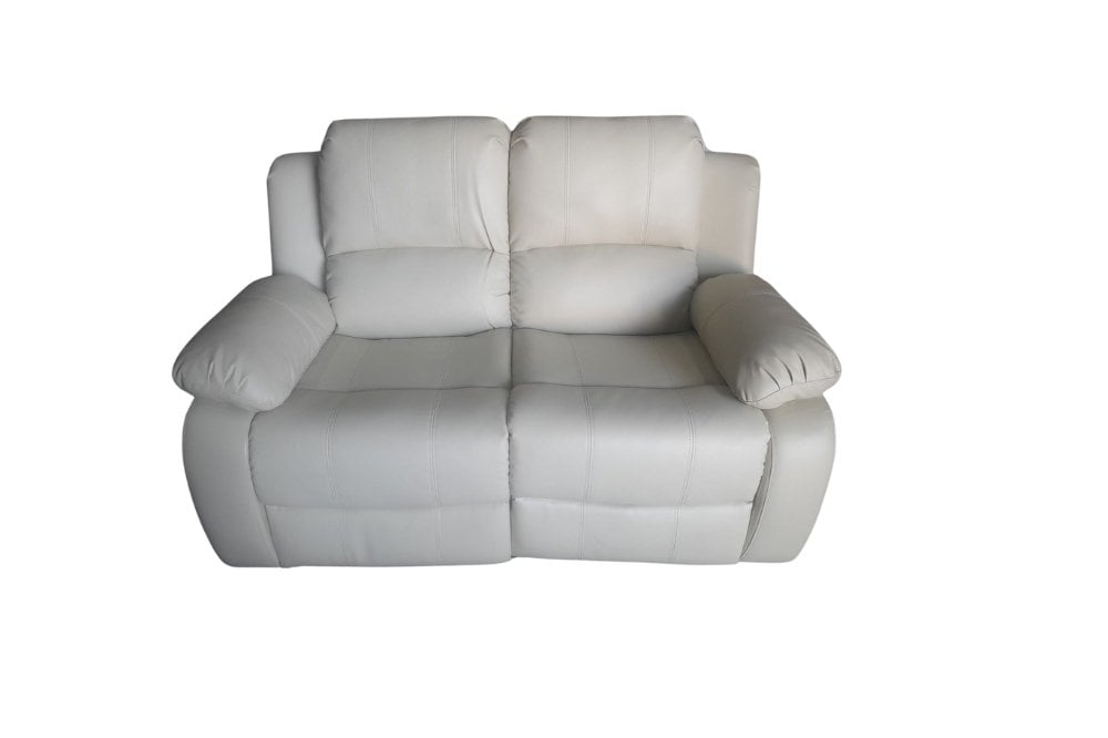 Outlet Valencia Cream Leather 2 Seater Recliner Sofa