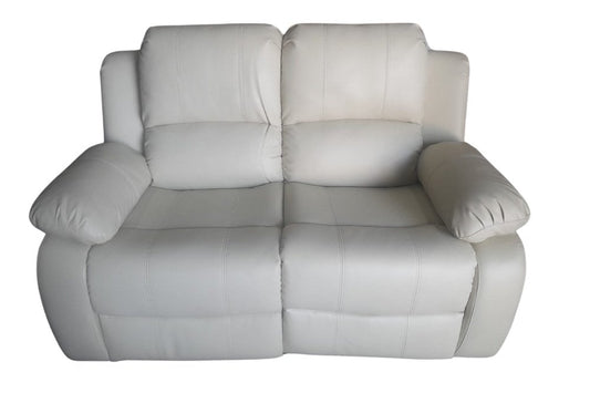 Outlet Valencia Cream Leather 2 Seater Recliner Sofa