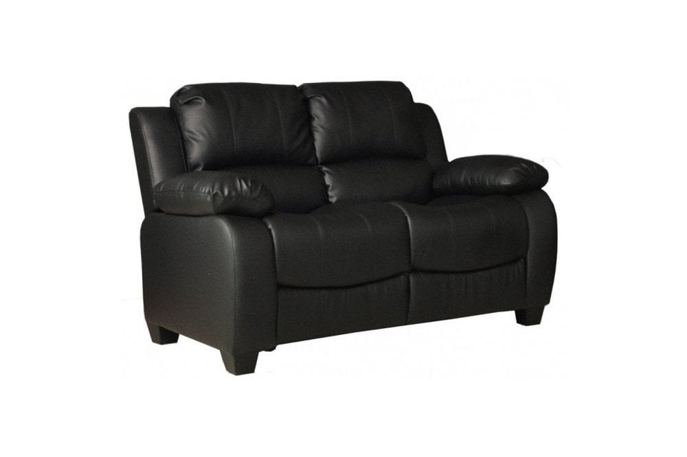 Outlet Valerie Black Leather 2 Seater Sofa