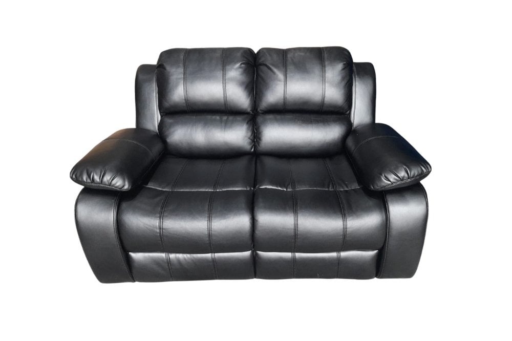 Outlet Valerie Black Leather 2 Seater Sofa