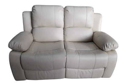 Outlet Valencia Cream Leather 2 Seater Recliner Sofa