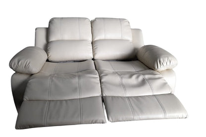 Outlet Valencia Cream Leather 2 Seater Recliner Sofa