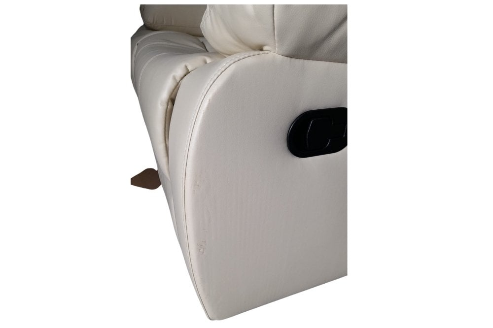 Outlet Valencia Cream Leather 2 Seater Recliner Sofa