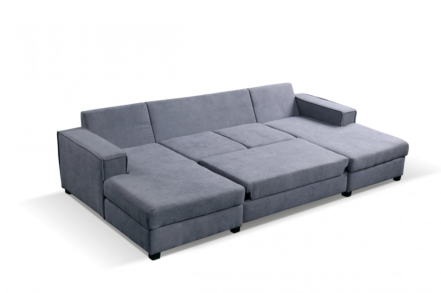 Brixton Grey Fabric U Shape Corner Bed With Storage