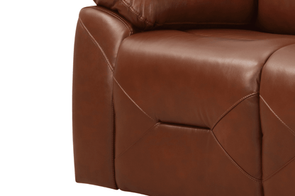 Renato Genuine Leather Tan Electric Power Recliner 2 Seater