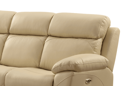 Renato Genuine Leather Cream Electric Power Recliner Armchair