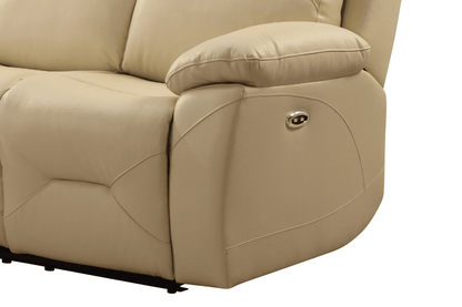 Renato Genuine Leather Cream Electric Power Recliner Armchair