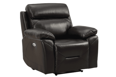 Renato Black Leather Electric Recliner Chair