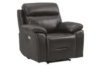 Renato Genuine Leather Grey Electric Power Recliner Armchair