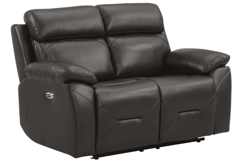 Renato Genuine Leather Grey Electric Power Recliner 2 Seater