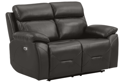 Renato Genuine Leather Grey Electric Power Recliner 2 Seater