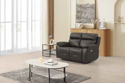 Renato Genuine Leather Grey Electric Power Recliner 2 Seater