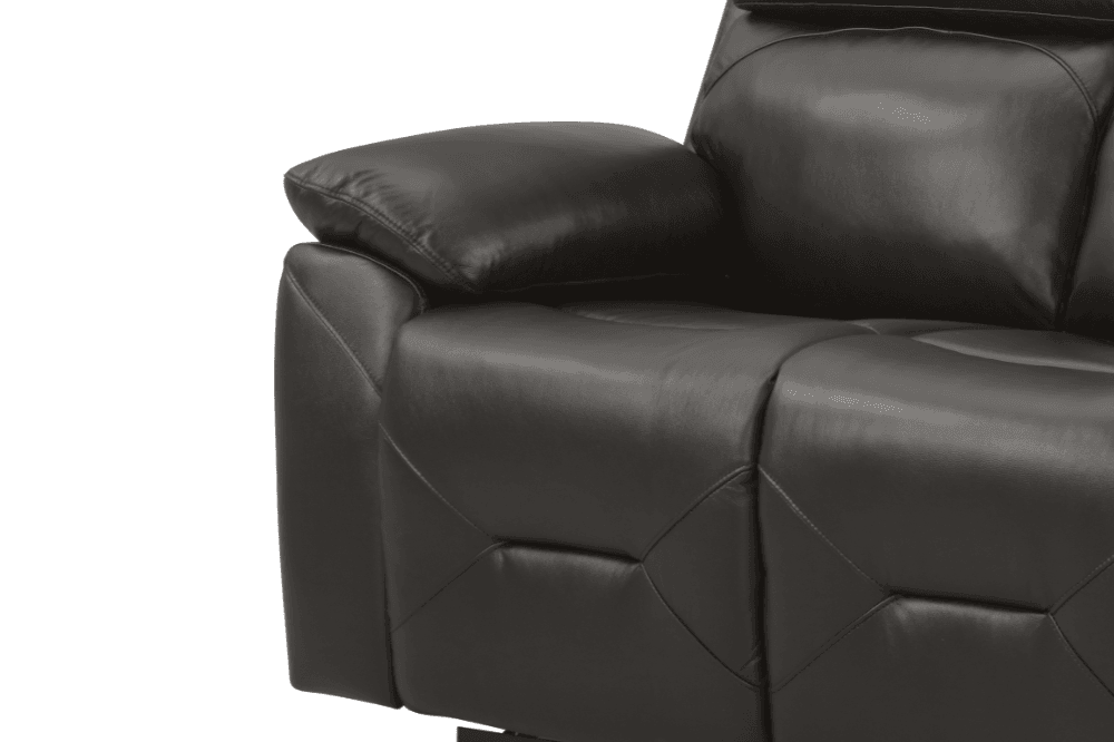 Renato Genuine Leather  Grey Electric Power Recliner 3 Seater