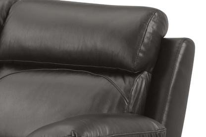 Renato Genuine Leather  Grey Electric Power Recliner 3 Seater