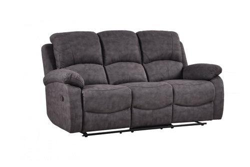 Roma Grey Fabric Recliner 3 Seater Sofa