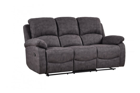 Roma Grey Fabric Recliner 3 Seater Sofa