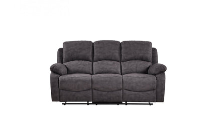 Roma Grey Fabric Recliner 3 Seater Sofa