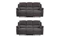 Roma Grey Fabric Recliner 3+3 Seater Sofa Set