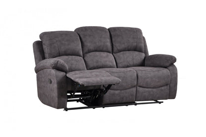Roma Grey Fabric Recliner 3+3 Seater Sofa Set
