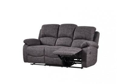 Roma Grey Fabric Recliner 3+3 Seater Sofa Set