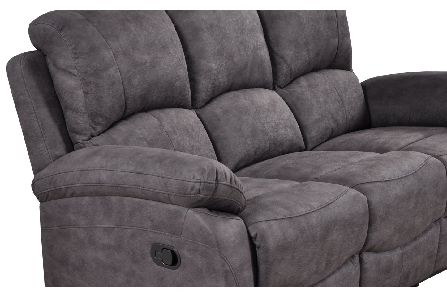 Roma Grey Fabric Recliner 3+3 Seater Sofa Set