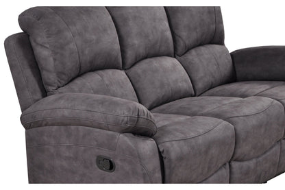 Roma Grey Fabric Recliner 3+3 Seater Sofa Set