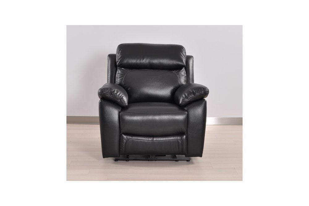 Dandrea Genuine Leather Black  Electric Power Recliner Armchair